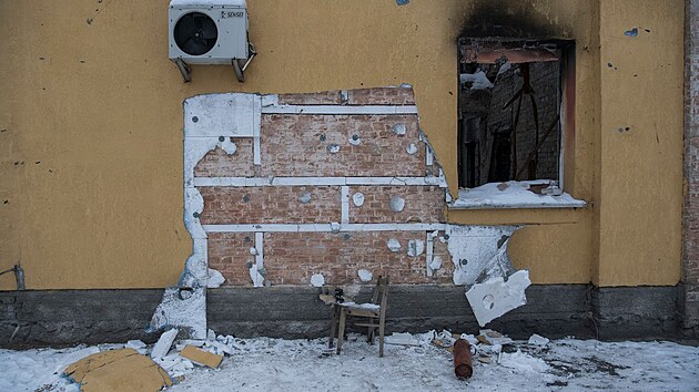 Banksyho dlo zmizelo ze zdi pokozenho domu v ukrajinskm Hostomelu. (26. listopadu 2022)