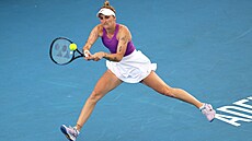 Markéta Vondrou�ová v utkání druhého kola v Adelaide.