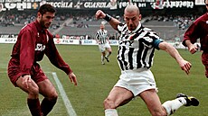 Gianluca Vialli, bývalý italský fotbalista, v dresu Juventusu Turín.