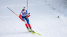 Jessica Jislová na trati sprintu ve slovinské Pokljuce.