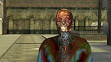 Zobrazení ohořelé mrtvoly ve hře Half-Life 2