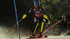 Americká lyaka Mikaela Shiffrinová ve slalomu v Záhebu.