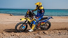 Motocyklový závodník Martin Michek bhem Rallye Dakar