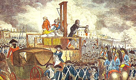 Poprava Ludvíka XVI. v Paíi 21. ledna 1793