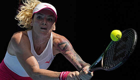 Tereza Martincová v zápase 1. kola Australian Open. (17. ledna 2023)