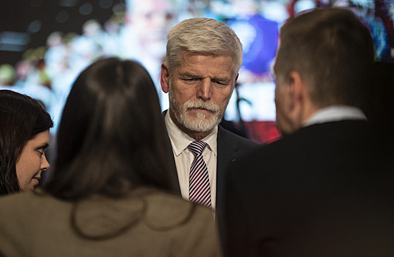 Volební táb Petra Pavla bhem 1. kola prezidentské volby. (14. ledna 2023)