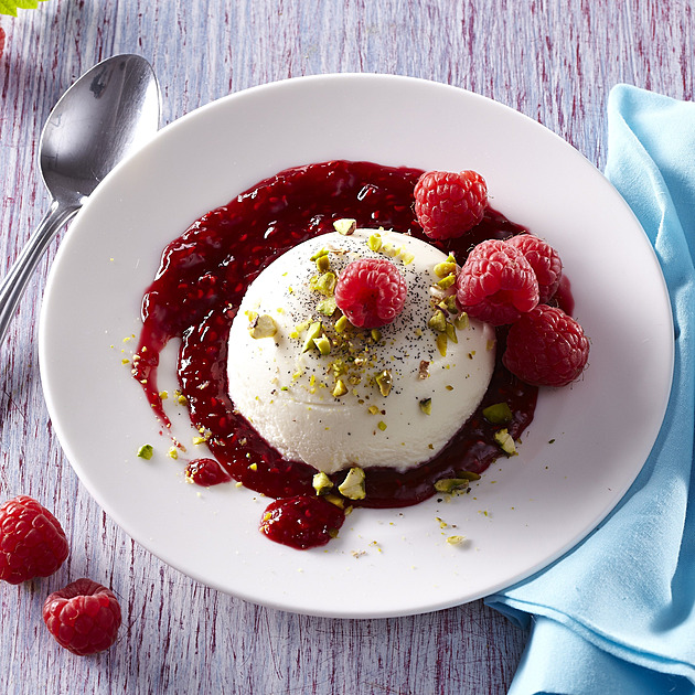 Panna cotta s malinami