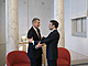 Setkn Andreje Babie s francouzsk, prezidentem Emmanuelem Macronem v Pai....