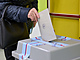 Volii ve volební místnosti na Zálené ve Zlín. (14. ledna 2023)