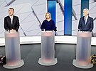 Debata prezidentských kandidát na televizi Nova: zleva Andrej Babi, Danue...