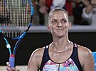 Karolína Plíková po postupu do 2. kola Australian Open. (17. ledna 2023)