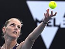 Karolína Plíková v zápase 2. kola Australian Open. (19. ledna 2023)
