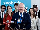 Volební táb kandidáta na prezidenta Pavla Fischera.  (14. ledna 2023)