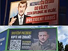 Billboardy s Andrejem Babiem a Volodymyrem Zelenskym