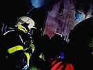 Zásah hasi u hoícího rodinného domu v Ostrav - Martinov. (16. ledna 2023)