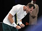 Brit Andy Murray se raduje z postupu do druhého kola Australian Open pes...
