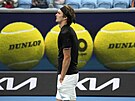 Zklamaný Nmec Alexander Zverev ve druhém kole Australian Open.