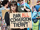 Protestující za práva transsexuál ve Whitehallu, Londýn, Velká Británie (10....