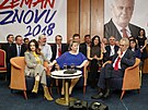 Milo Zeman v roce 2018 ve svém volebním tábu. Na snímku jsou jeho...