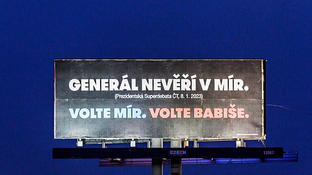 Billboard Andreje Babiše v Praze (19. ledna 2023)