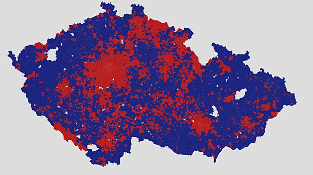 Okrskov mapa, prvn kolo prezidentsk volby 2023