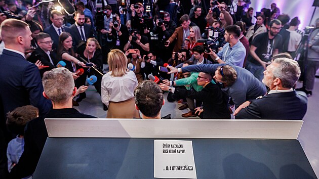 Danu�e Nerudov� na tiskov� konferenci. (14. ledna 2023)
