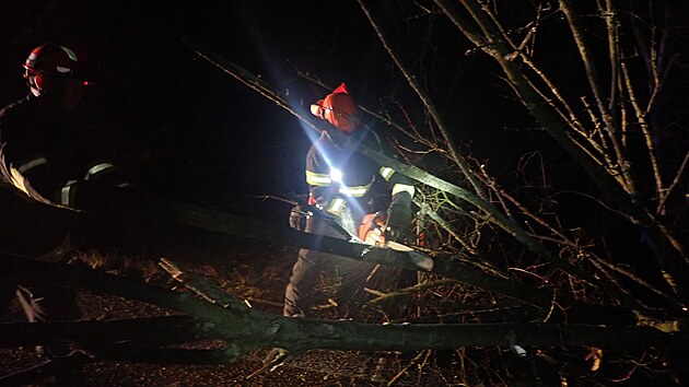 Dobrovoln i profesionln jednotky hasi vyjely v celm Zlnskm kraji k devti ppadm odstrann strom ze silninch komunikac. (15. ledna 2023)