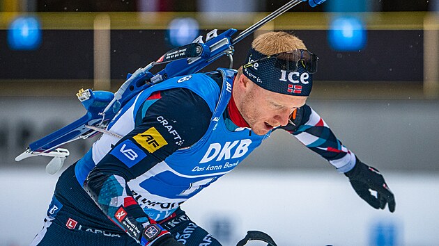 Johannes Bö under stafettløpet i Ruhpolding, Tyskland.