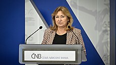 Viceguvernérka eské národní banky Eva Zamrazilová vystoupila na tiskové...