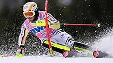 Lucas Braathen bhem slalomu ve Wengenu