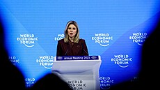 Ukrajinská první dáma Olena Zelenská na Sv�tovém ekonomickém fóru ve �výcarském...