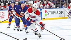 Slovenský útoník Juraj Slafkovský v utkání proti New York Islanders.