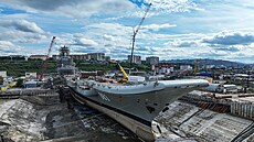 Opravy jediné ruské letadlové lodi Admiral Kuzncov (5. srpna 2022)