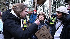védská klimatická aktivistka Greta Thunbergová dorazila do nmecké osady...