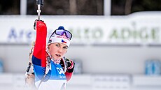 Tereza Voborníková bhem sprintu v italské Anterselv.