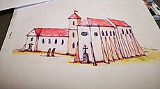 Kresba minoritského konventu ve Valticích