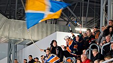 Zápas 1. hokejové ligy Stadion Litomice - HC Baník Sokolov, domácí fanouci.