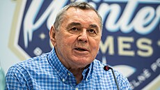 Václav Nedomanský na tiskové konferenci Winter Games v Bratislavě.