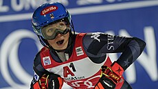 Mikaela Shiffrinová v cíli slalomu ve Flachau