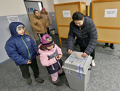 Druhé kolo prezidentských voleb v ústeckých Pedlicích. (27. ledna 2023)