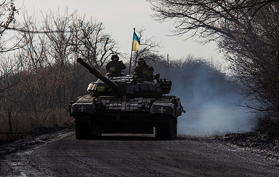 Ukrajinský tank v Doncké oblasti (20. ledna 2023)