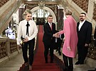 Andrej Babi s manelkou Monikou ped televizní debatou (22. ledna 2023)