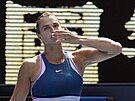 Bloruska Aryna Sabalenková ve tetím kole Australian Open.
