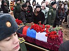 Poheb ruského vojáka na hbitov v Petrohrad (24. prosince 2022)
