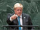 Britský premiér Boris Johnson na zasedání Valného shromádní OSN
