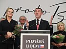 Neúspný prezidentský kandidát Andrej Babi na tiskové konferenci. (28. ledna...