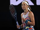 Bloruska Viktoria Azarenková se raduje z postupu do semifinále Australian Open.