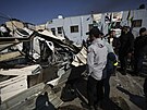 Následky zásahu izraelské armády v palestinském uprchlickém táboe Denín na...