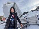 Píprava areálu ve pindlerov Mlýn na Svtový pohár en v alpském lyování....