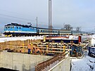 Stavba elezniního mostu na trati eská Tebová - Brno probíhá od záí...